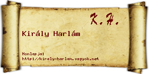 Király Harlám névjegykártya