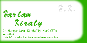 harlam kiraly business card